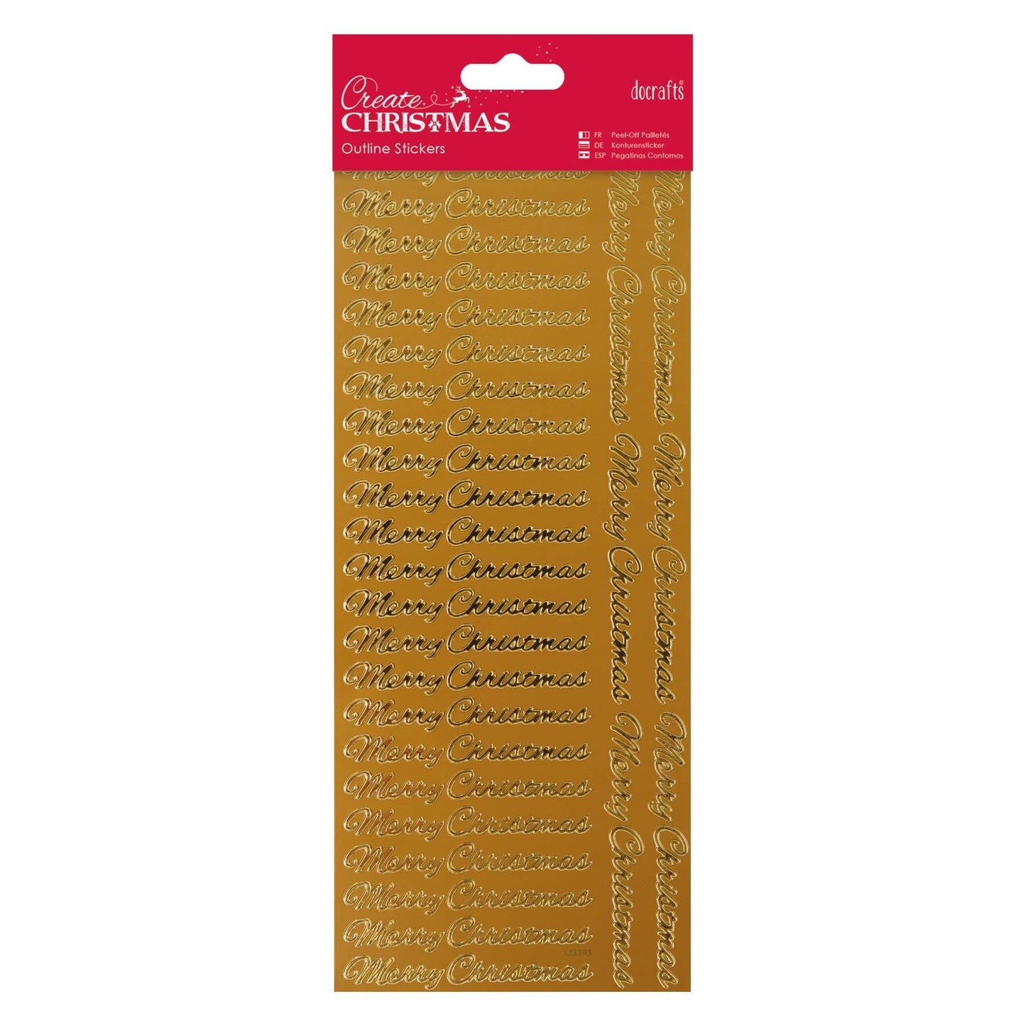 Create Christmas Outline Stickers Merry Christmas, Gold