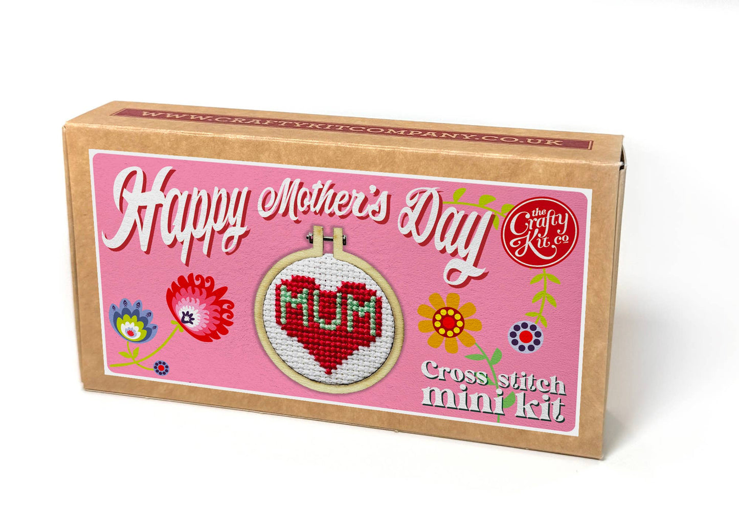 'Happy Mother's Day' (Heart) Mini Matchbox Cross Stitch Kit