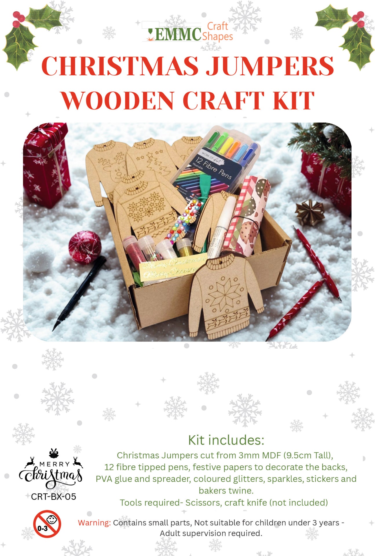 Make Your own MDF Christmas jumper hangers kit