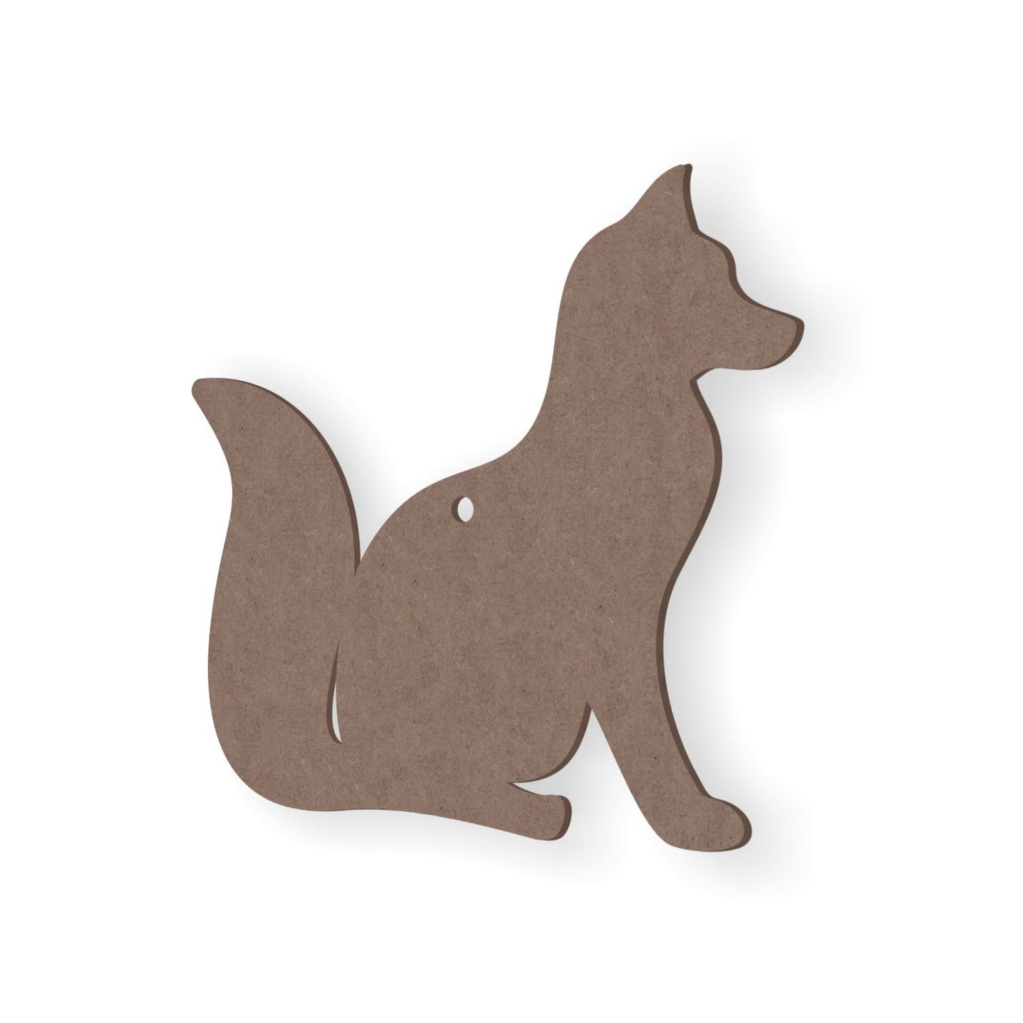2mm MDF silhouette of a fox on a white background