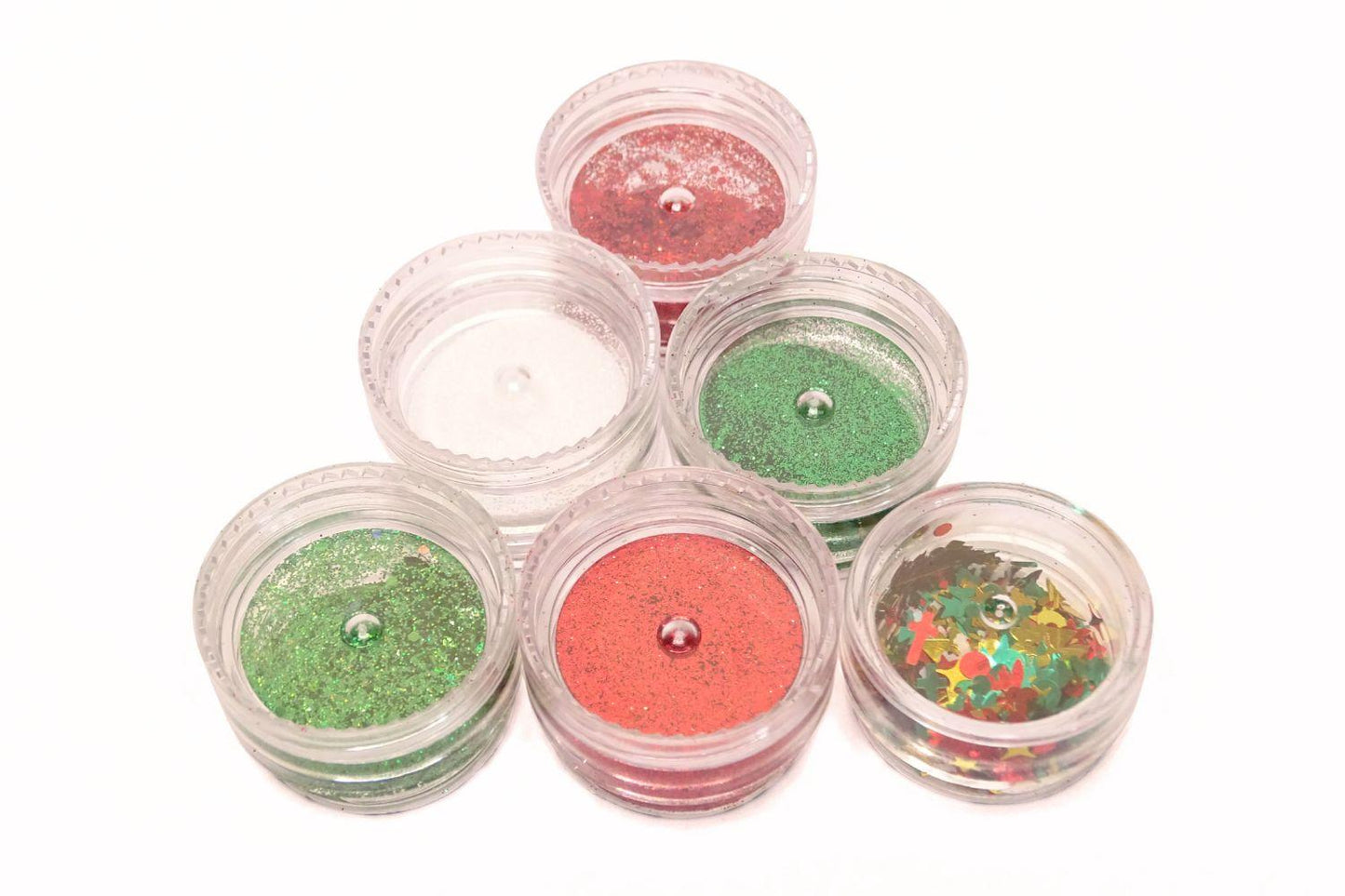 Glitter tube - Red, Green, White and Multi-coloured, Fine and coarse 6 different types