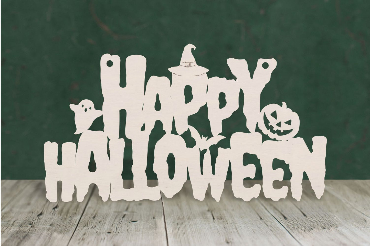 Happy Halloween text - 4mm plywood