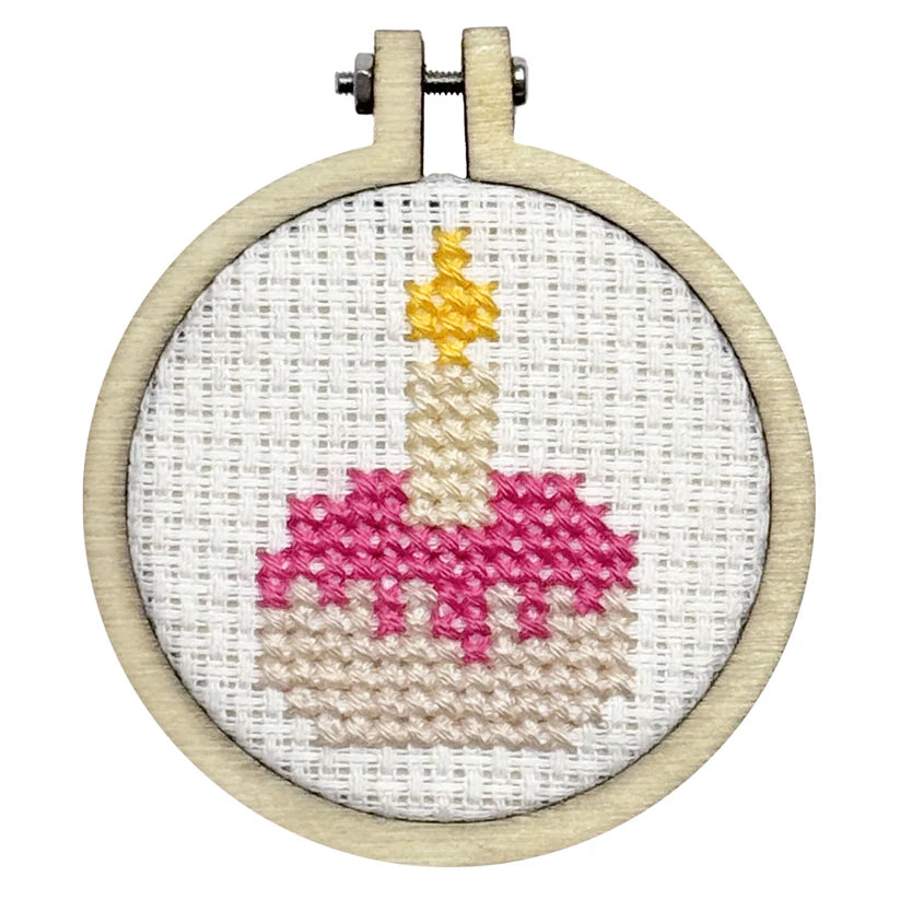 'Happy Birthday!' Cake Mini Matchbox Cross Stitch Kit
