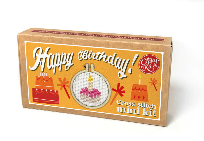 'Happy Birthday!' Cake Mini Matchbox Cross Stitch Kit