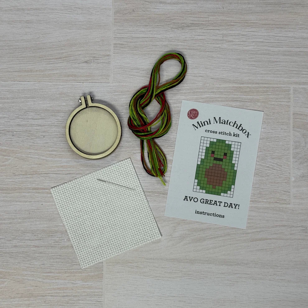 'Avo Great Day!' Mini Matchbox Cross Stitch Kit