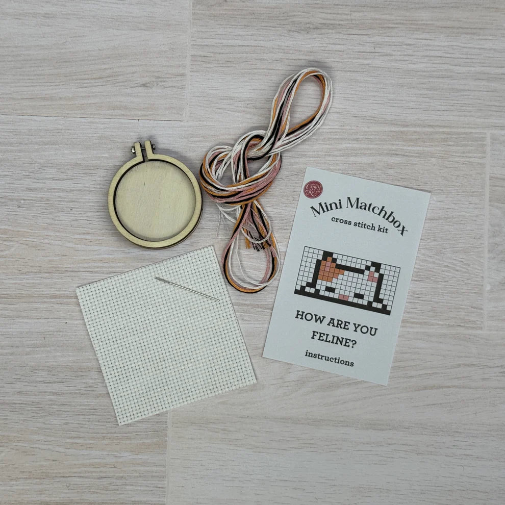 'How Are You Feline?' Mini Matchbox Cross Stitch Kit