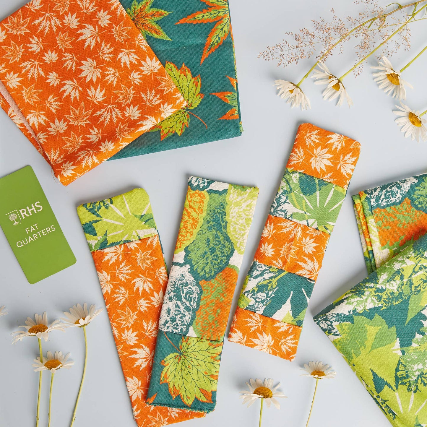 RHS Fat Quarter Fabric Bundle, Leaves, 45 x 56cm, Pack Of 4