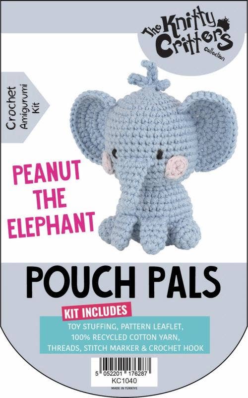 Knitty Critters - Pouch Pals 3 - Peanut The Elephant