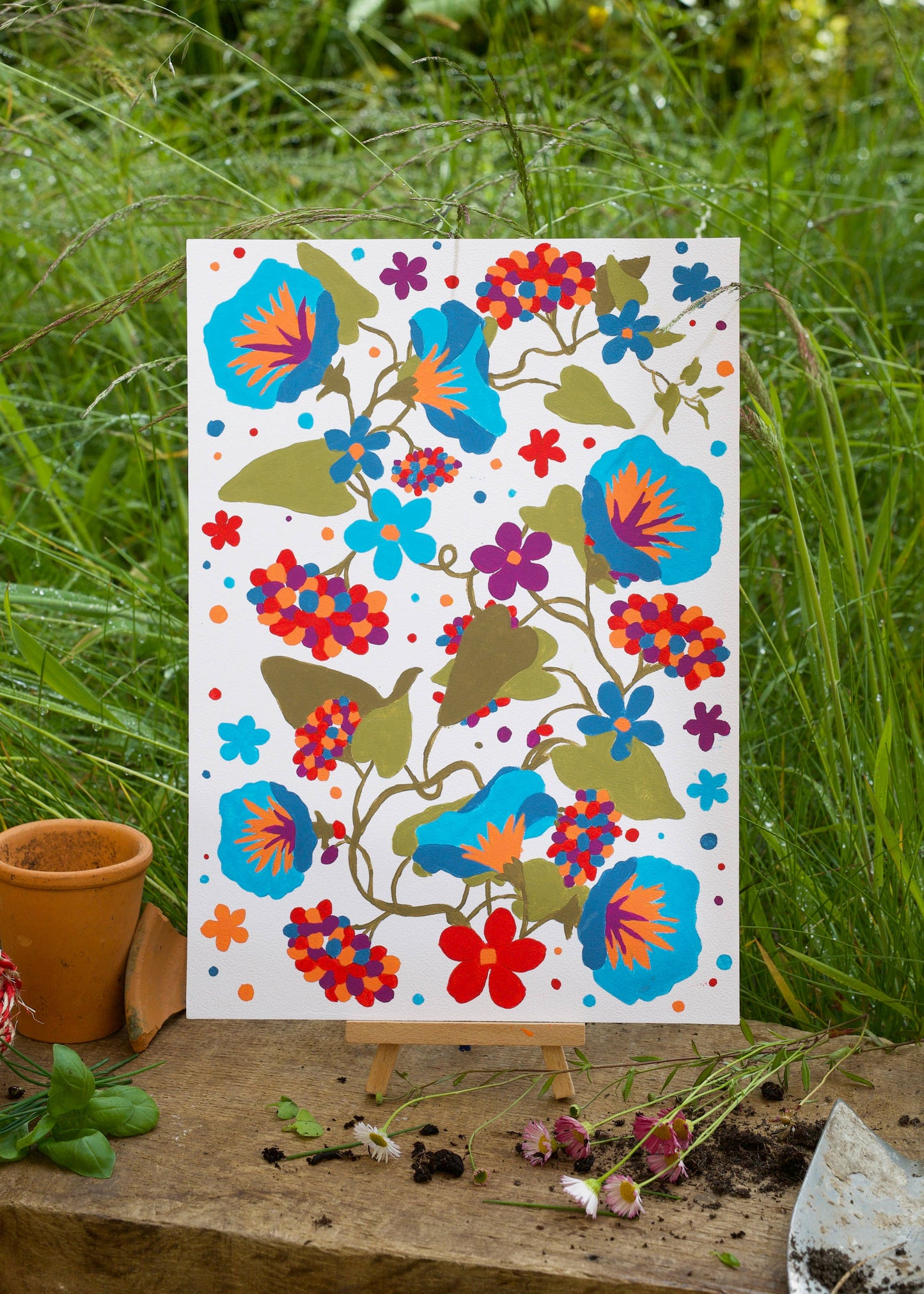 RHS Paint By Numbers For Kids, Multicoloured, A4, Blooms