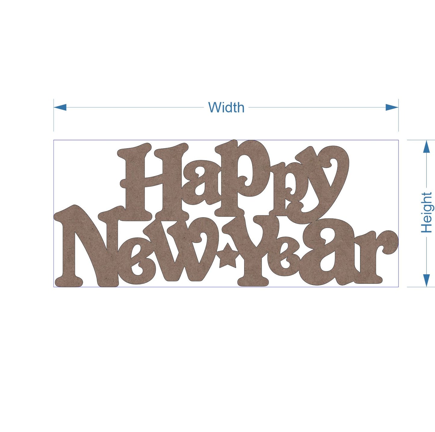 Happy New Year text - 2mm MDF