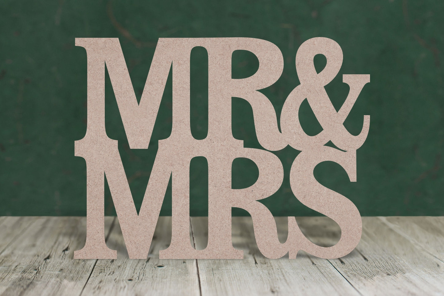 Laser cut, blank wooden Mr & Mrs text shape for craft