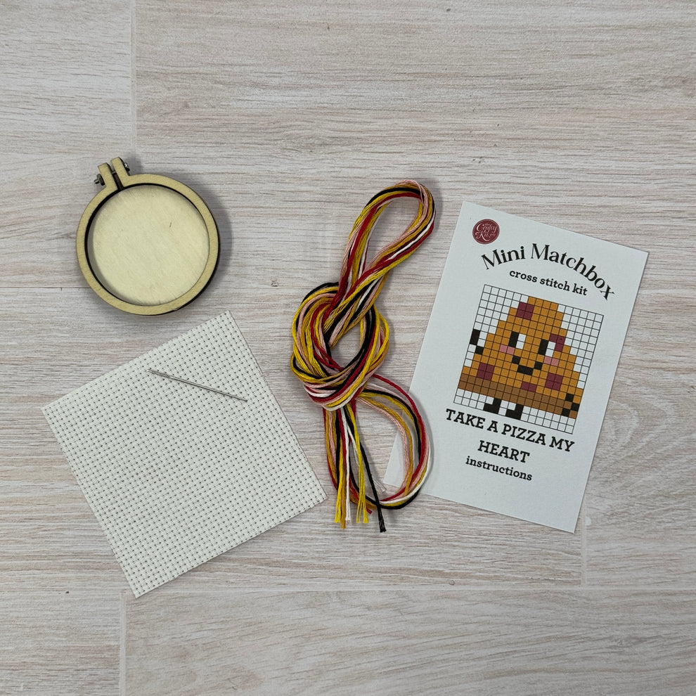 'Take A Pizza My Heart' Mini Matchbox Cross Stitch Kit