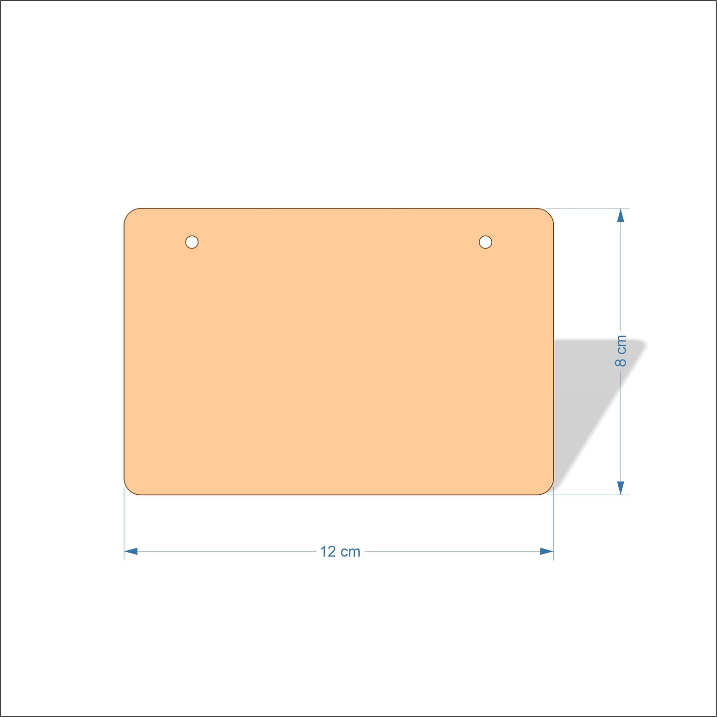 12 cm Wide 3mm thick MDF Plaques with rounded corners