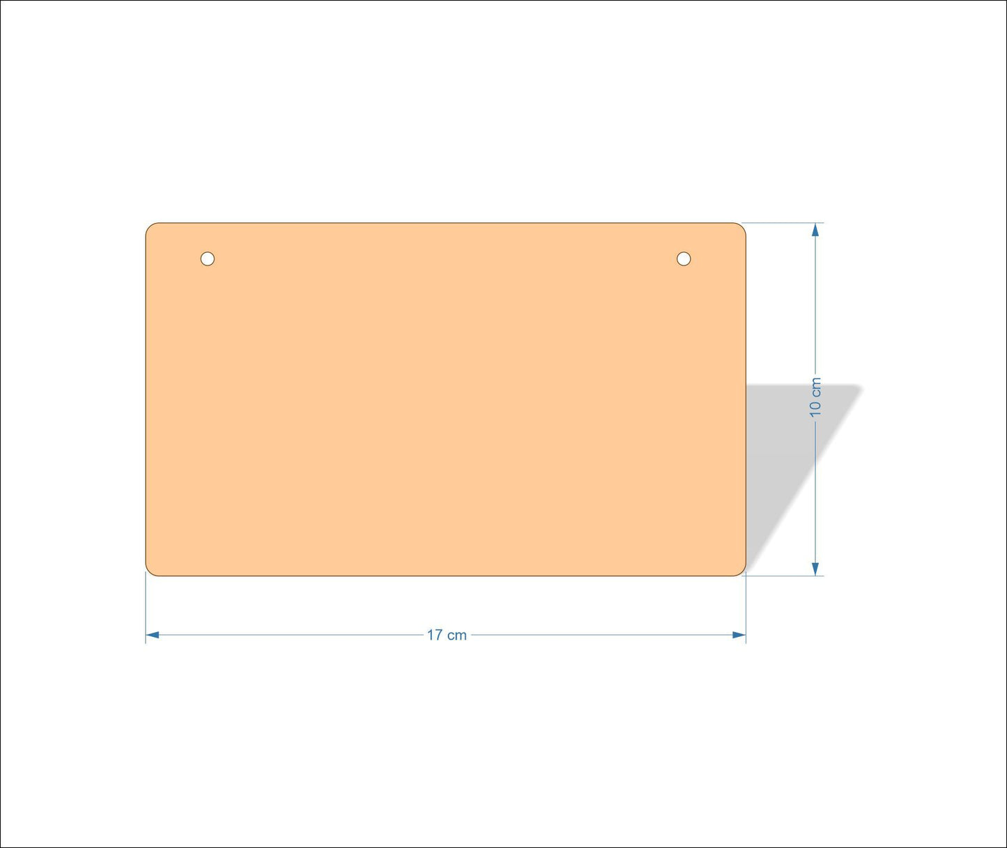 17 cm X 10 cm 3mm MDF Plaques with rounded corners