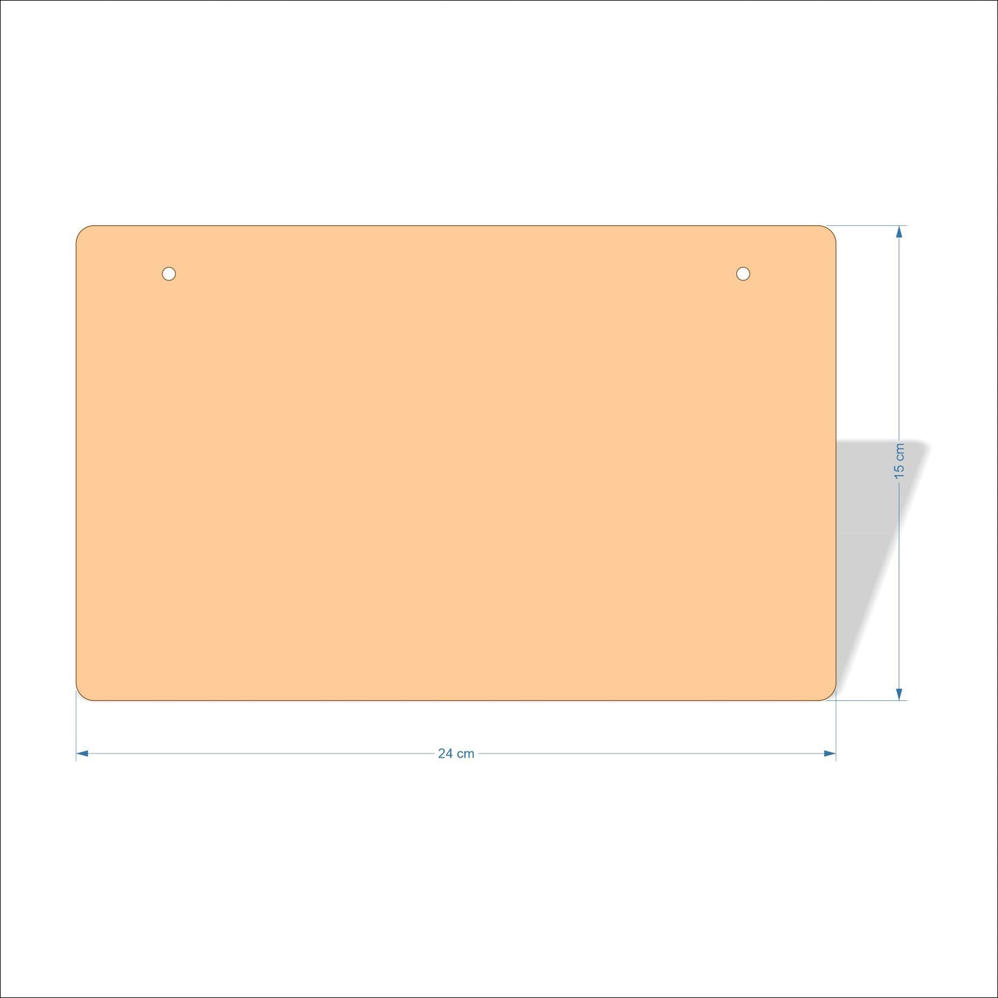 24 cm X 15 cm 3mm MDF Plaques with rounded corners