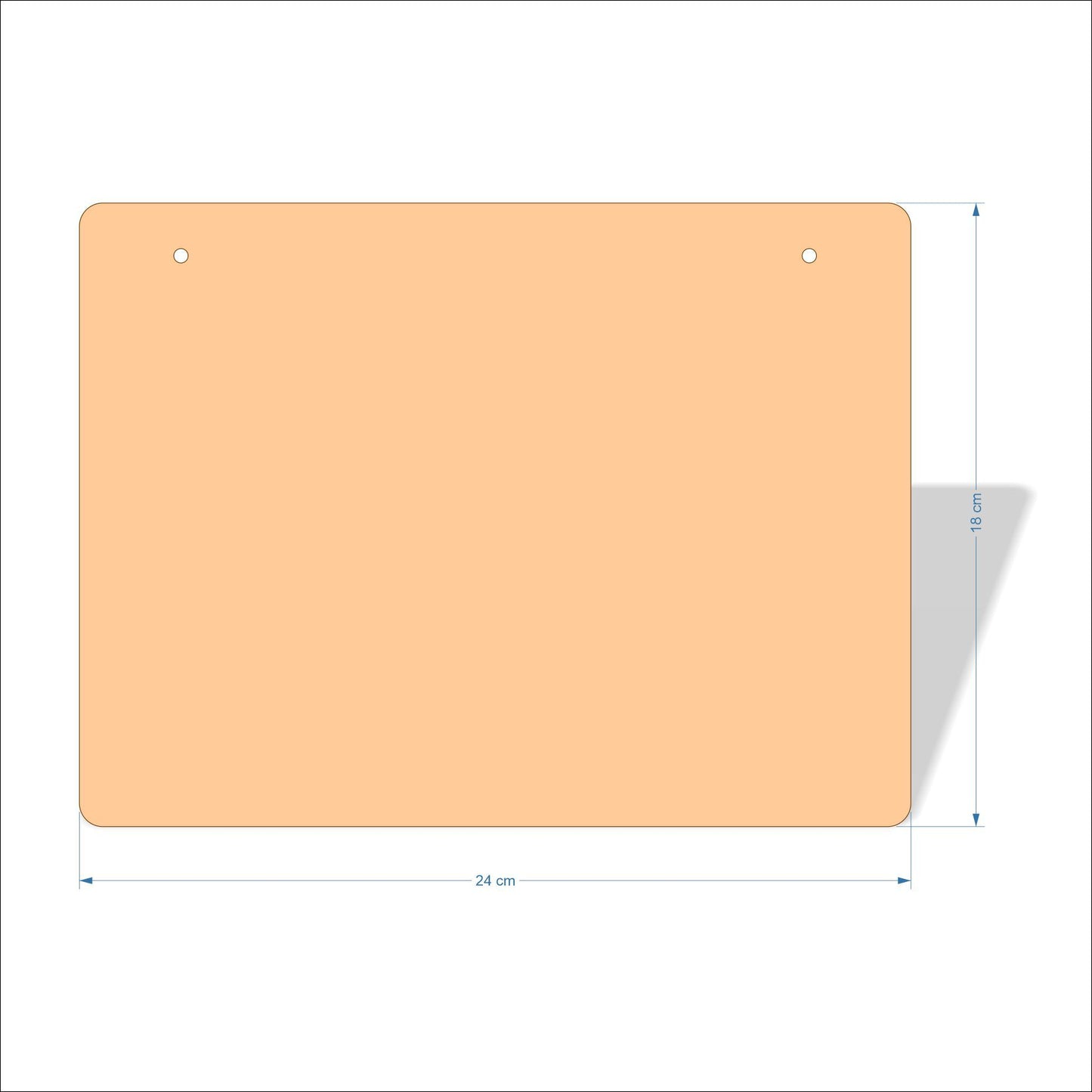 24 cm X 18 cm 3mm MDF Plaques with rounded corners