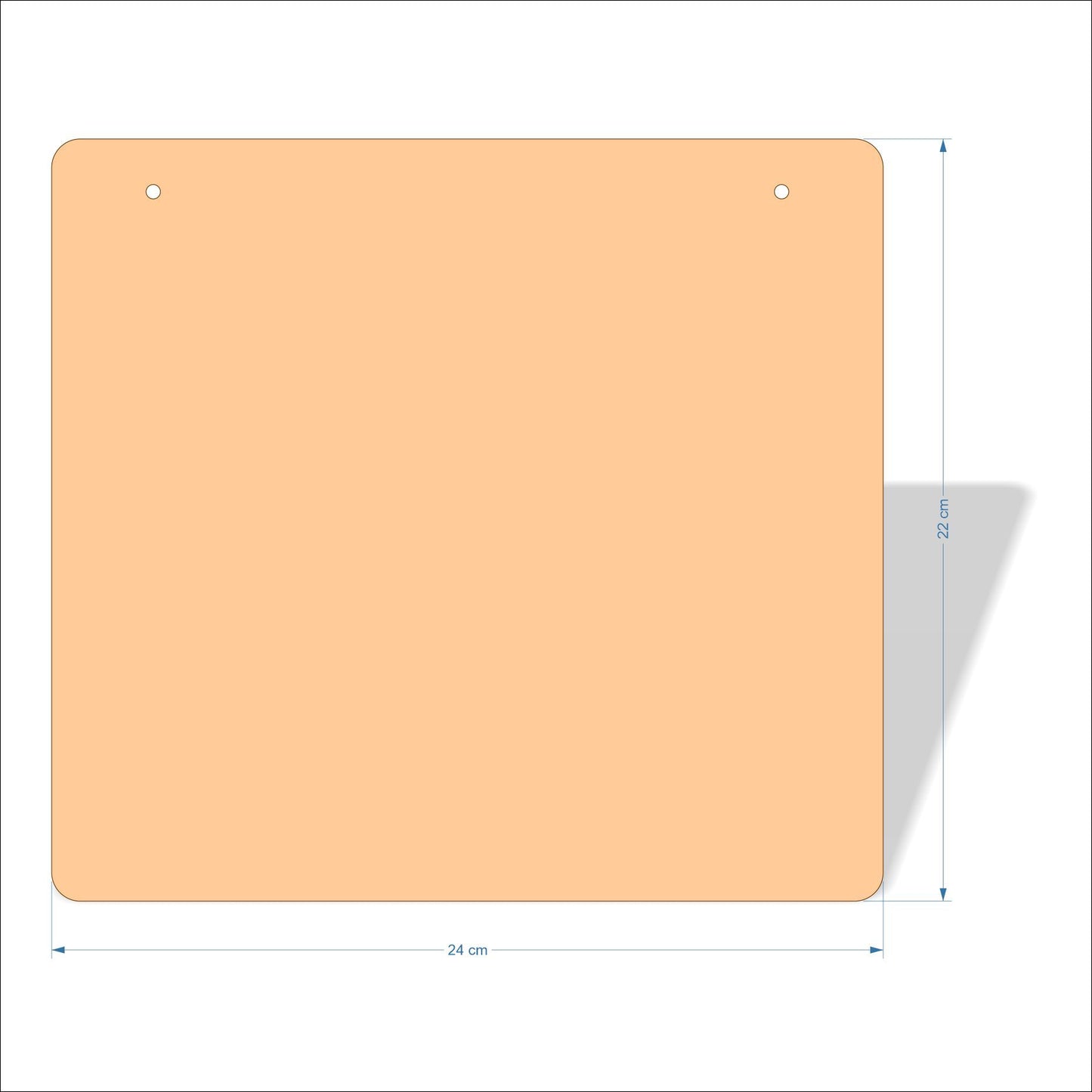 24 cm X 22 cm 3mm MDF Plaques with rounded corners