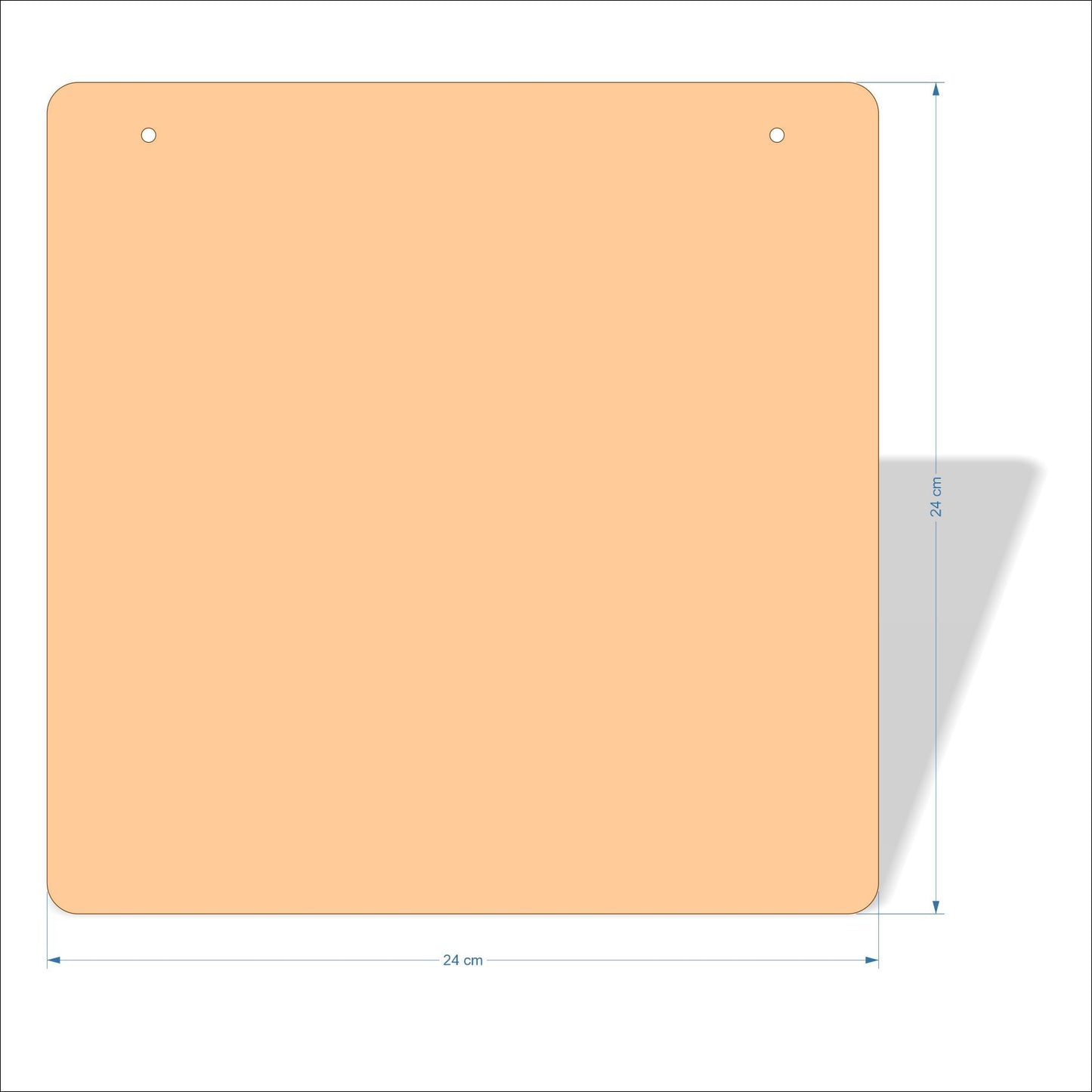24 cm X 24 cm 3mm MDF Plaques with rounded corners