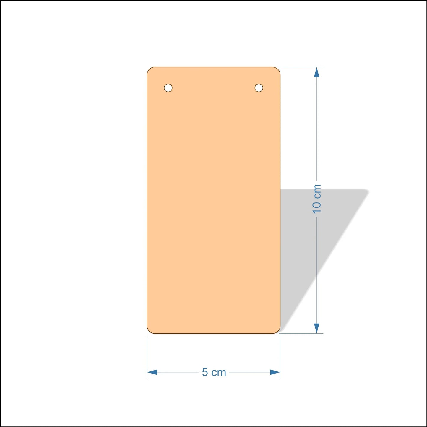 5 cm Wide Blank board plaques with rounded corners - plywood