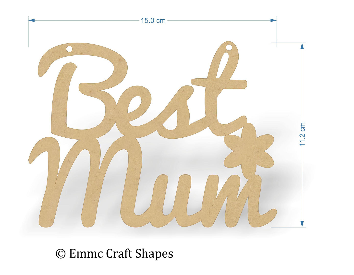 Best Mum Script Text - 3mm MDF