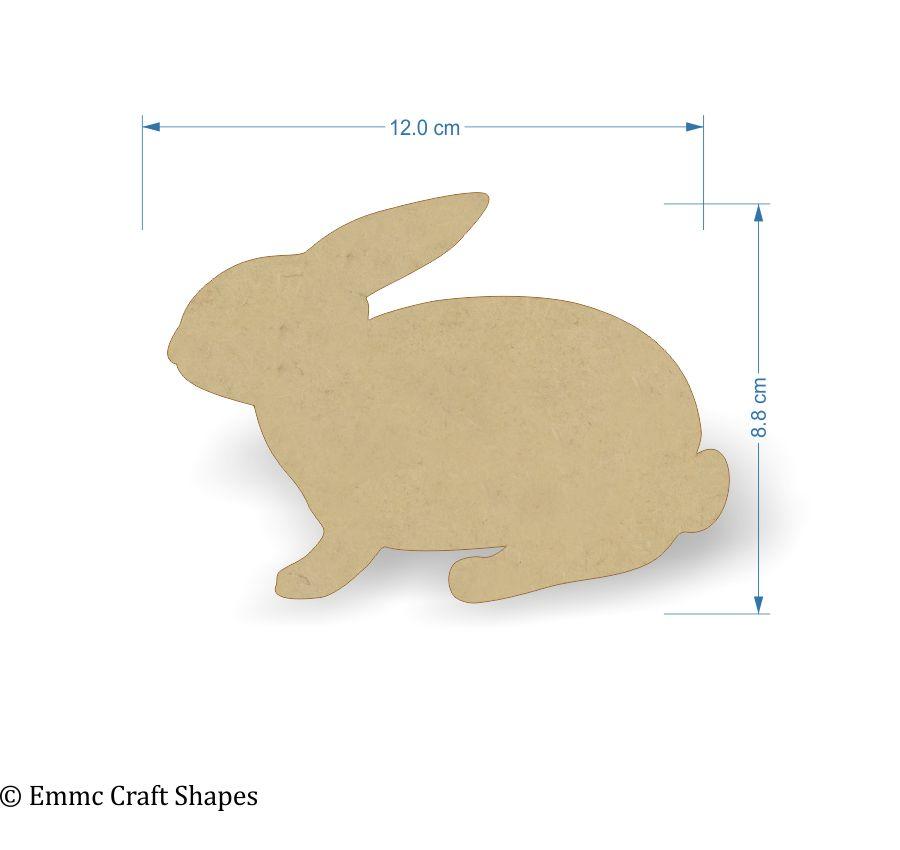 3mm MDF Rabbit Craft Tags - 12 cm