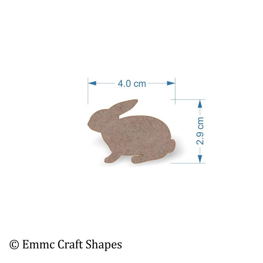 2mm MDF Rabbit Craft Tags - 4 cm