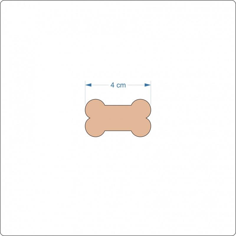 3 mm MDF Dog Bone Blanks - 4 cm without hanging hole