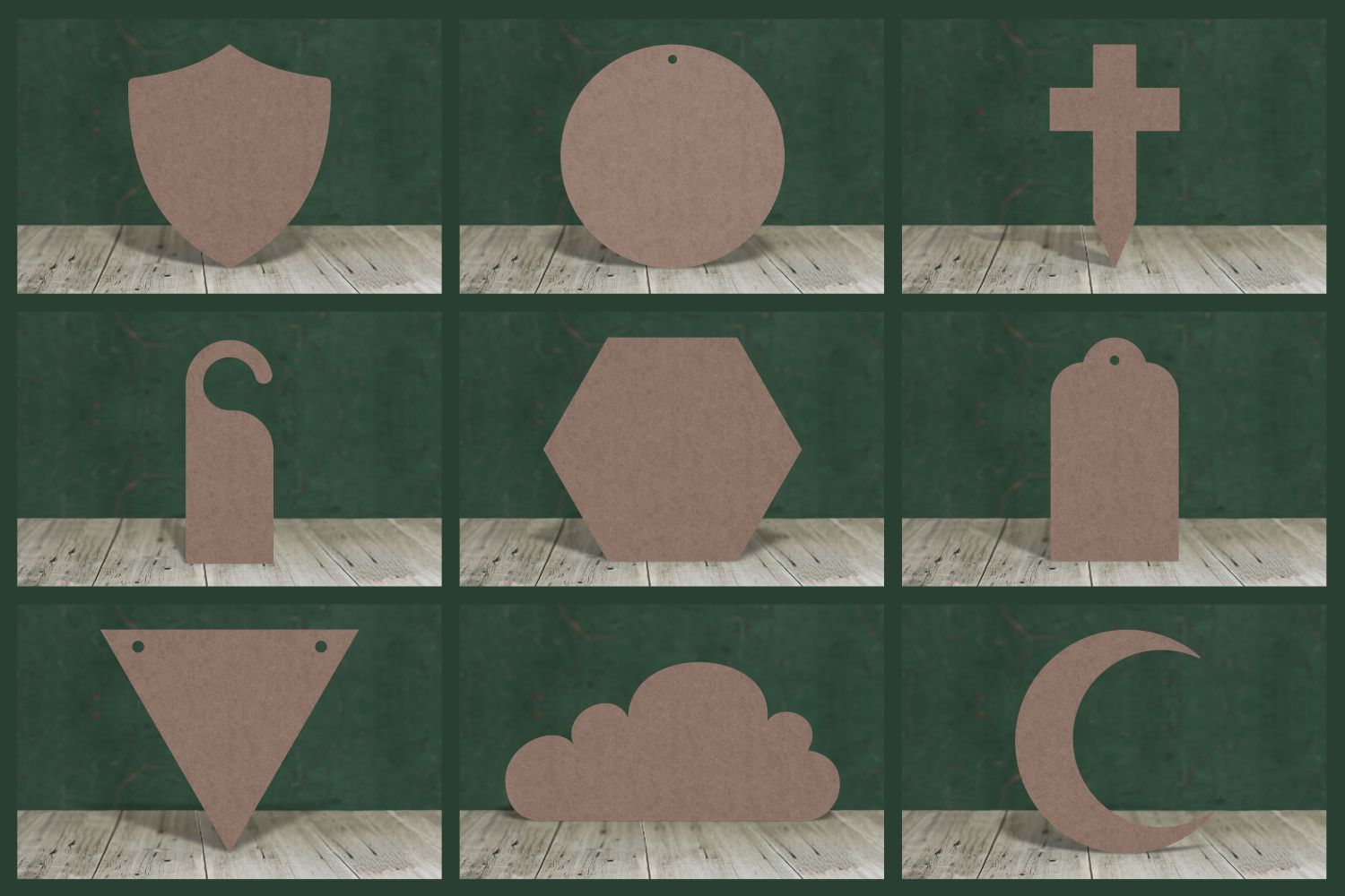 Image showing a small sample of the 2mm MDF shapes we have.