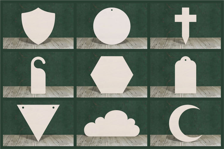 Selection of 4mm thick plywood craft blanks.