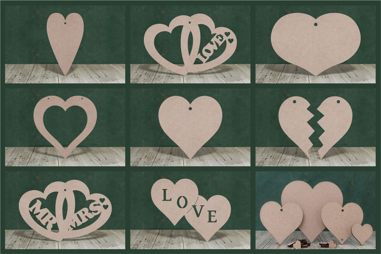 MDF Heart craft shapes
