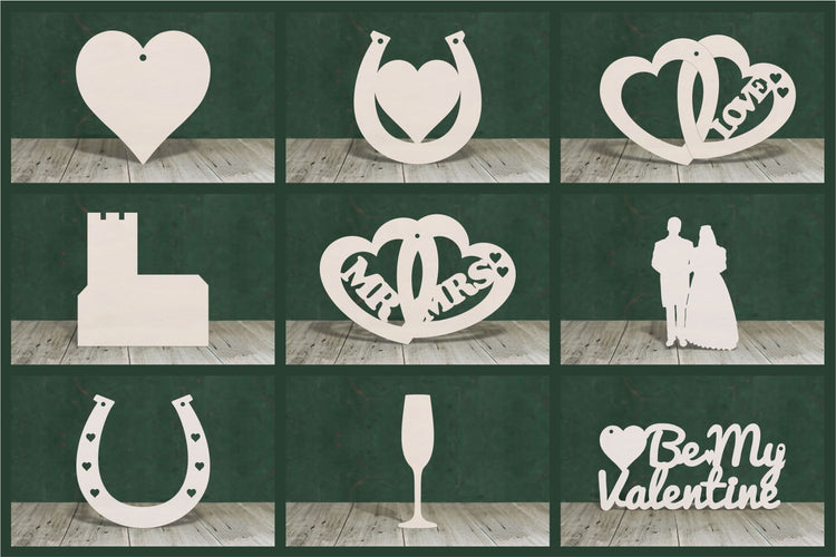 Valentine and wedding shapes - 4mm plywood