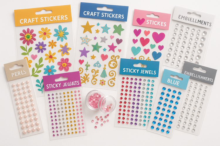 Stickers and self adhesive embellishments.