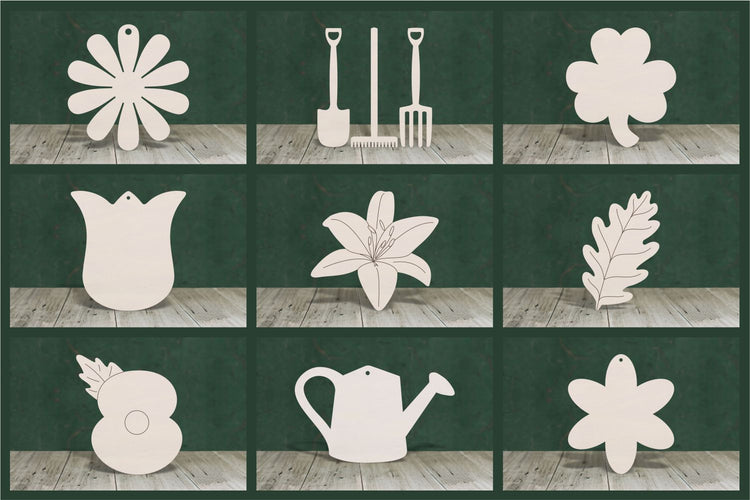 Plants, flowers and garden shapes - Plywood
