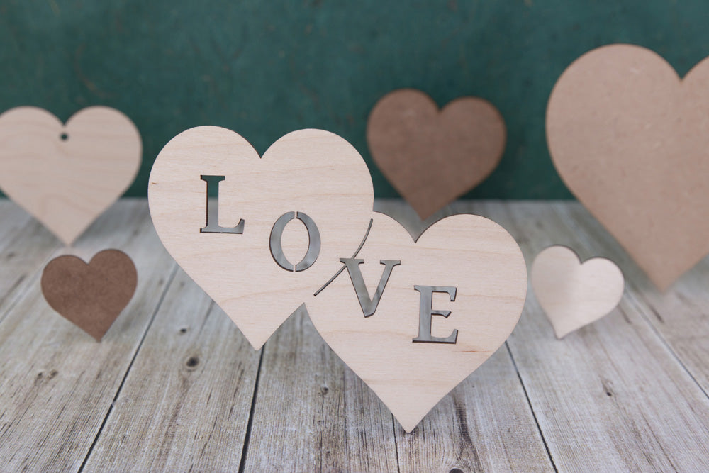 Heart Shapes - wooden craft blanks, tags and cut outs
