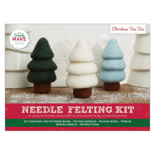 Simply Make Needle Felting Kit, Tree Trio Craft Kit, Gift