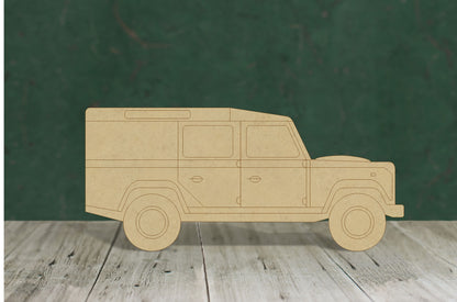 4x4 with etched detail - wooden craft cut-out - 3mm MDF
