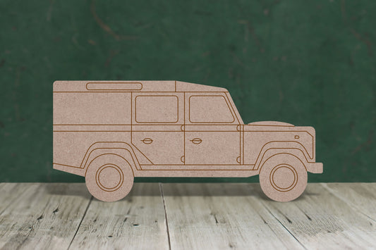 4x4 with etched detail - wooden craft cut-out - 3mm MDF