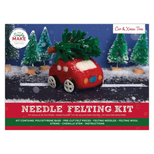 Simply Make Needle Felting Kit -  Car and Xmas Tree