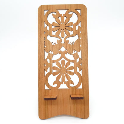 Butterflies & Flowers Phone Stand — Laser Cut Ornate Wooden Gift