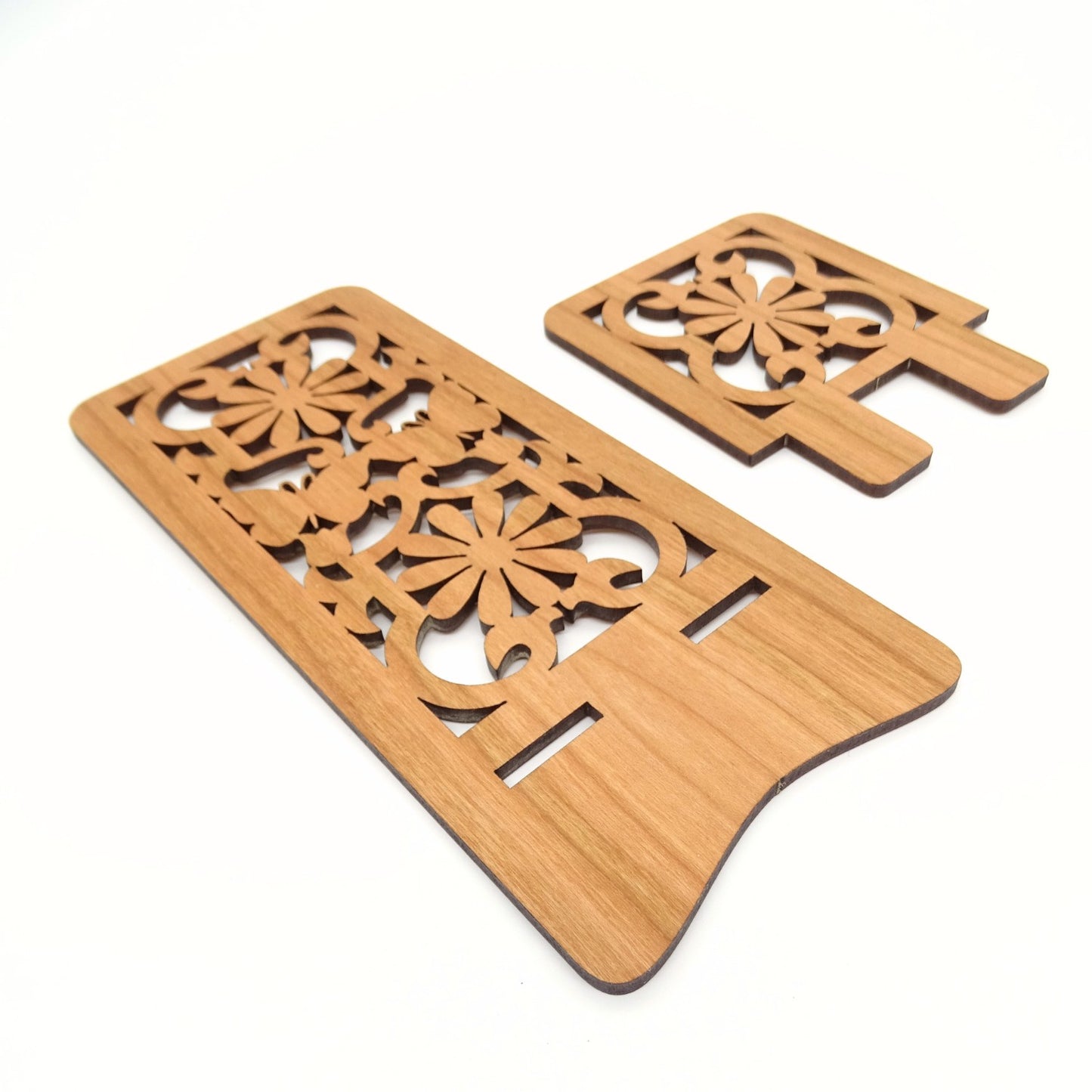 Butterflies & Flowers Phone Stand — Laser Cut Ornate Wooden Gift