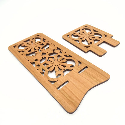 Butterflies & Flowers Phone Stand — Laser Cut Ornate Wooden Gift