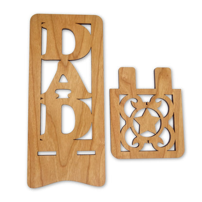 Dad Phone Stand — Laser Cut Wooden Father's Day Gift