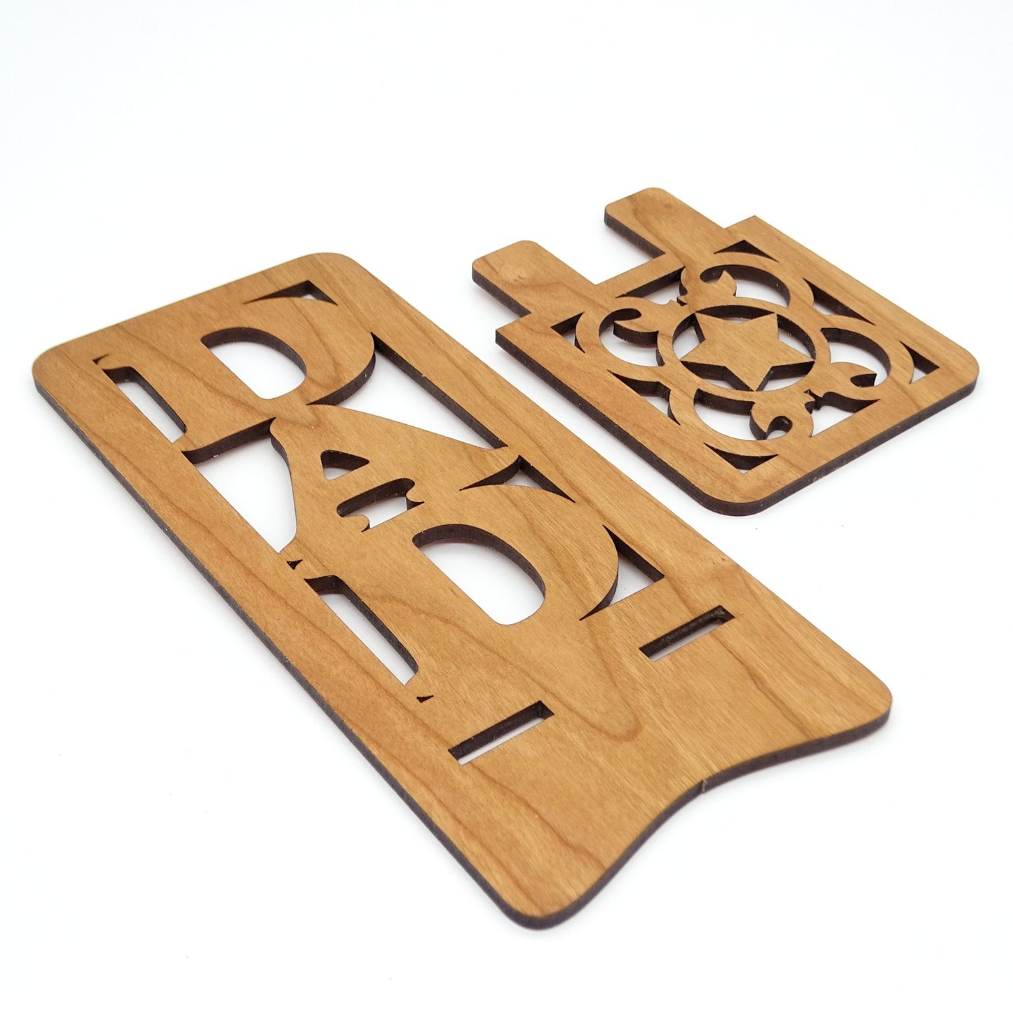 Dad Phone Stand — Laser Cut Wooden Father's Day Gift