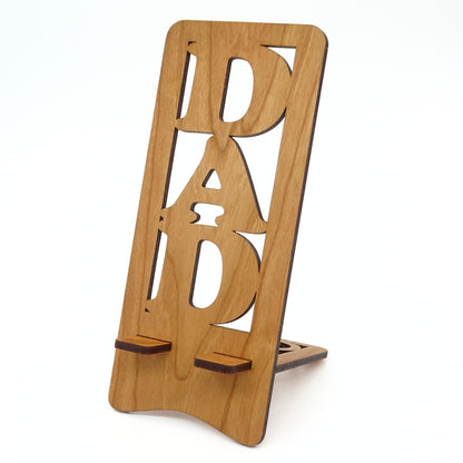 Dad Phone Stand — Laser Cut Wooden Father's Day Gift