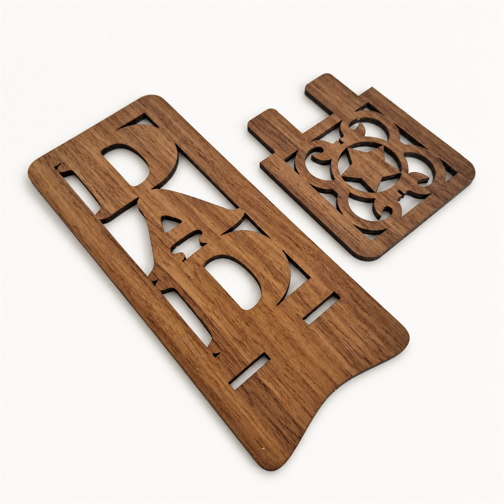 Dad Phone Stand — Walnut Wooden Father's Day Gift