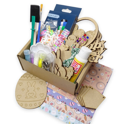 Easter Craft Box for Kids & Adults – MDF Shapes, Paints, Glitter & DIY Decoration Kit