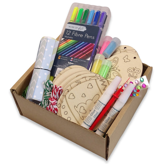 Decorate your own wooden easter egg shapes craft box