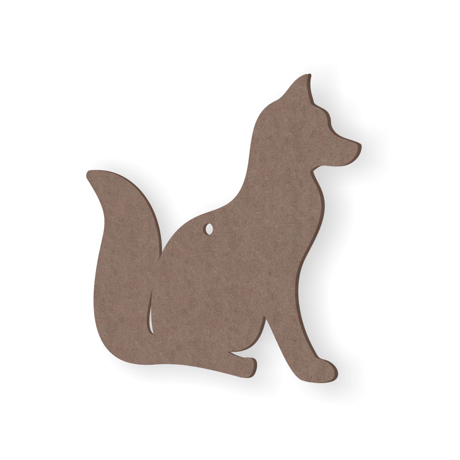2mm MDF silhouette of a fox on a white background