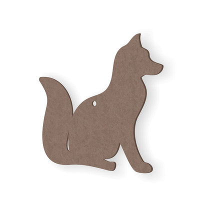 2mm MDF silhouette of a fox on a white background