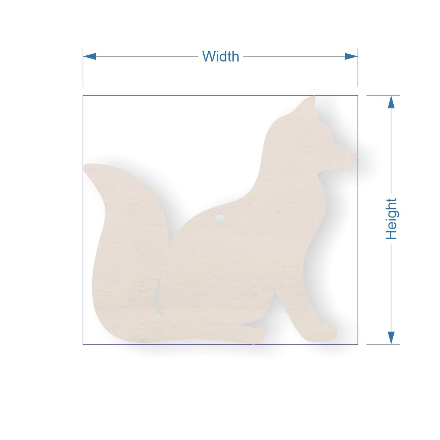 Measurement chart for width and height with a neutral background
